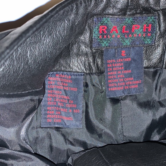 RALPH Ralph Lauren Vintage Black Leather Studded Flare Pants - Women’s Size 2 - Picture 10 of 13